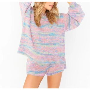 Show Me Your MUMU Women Small Space Knit Multicolor Sweater